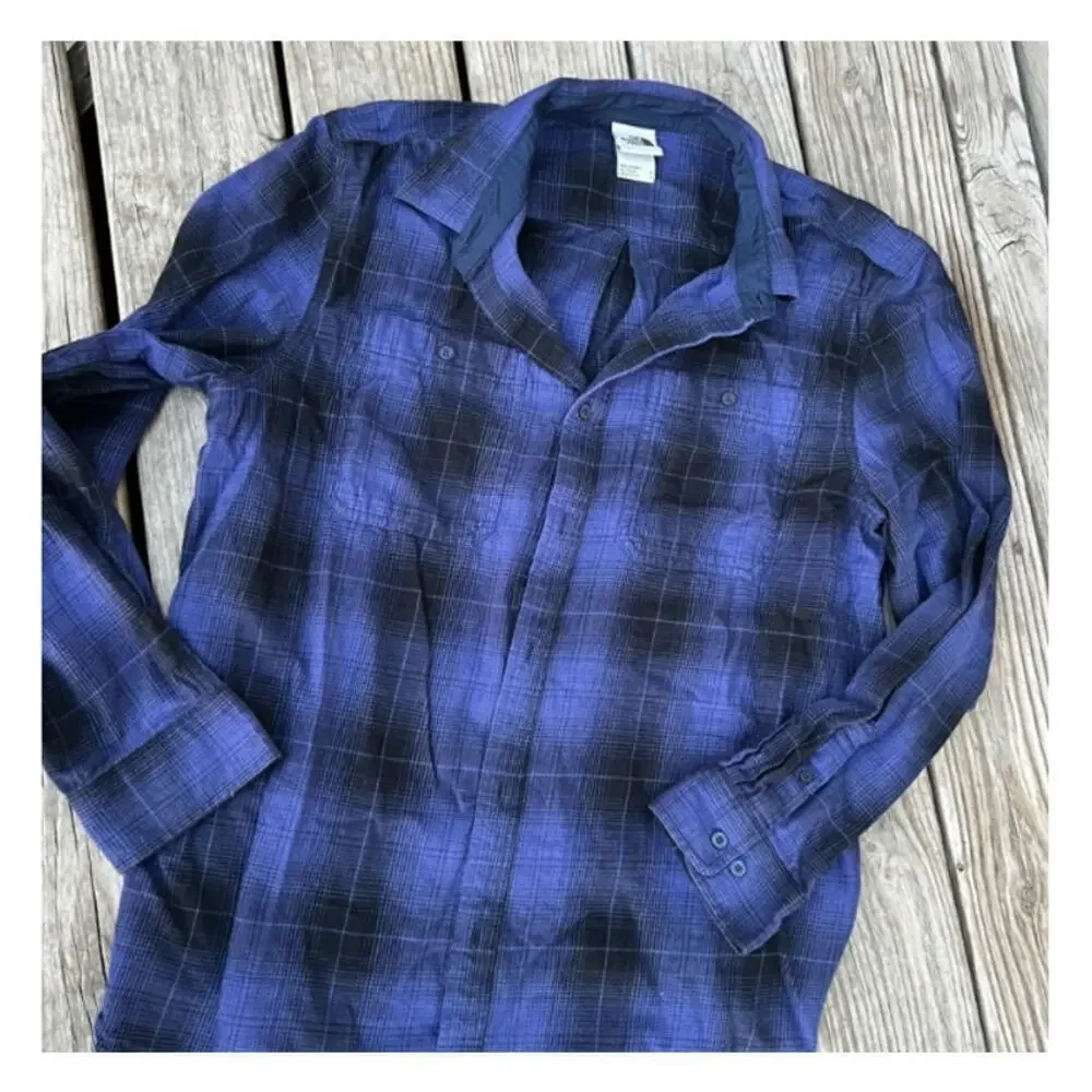 THE NORTH FACE Men's Black Arroyo Long Sleeve Flannel Button Down Shirt Size S